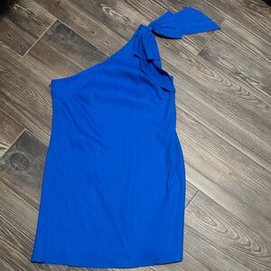 ANTONIO MELANI Vibrant Blue Asymmetrical Dress